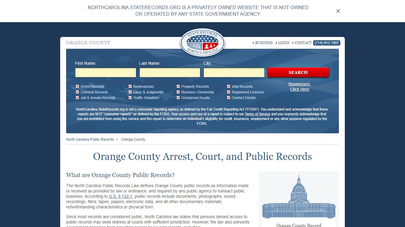 Orange County Arrest, Court, and Public Records